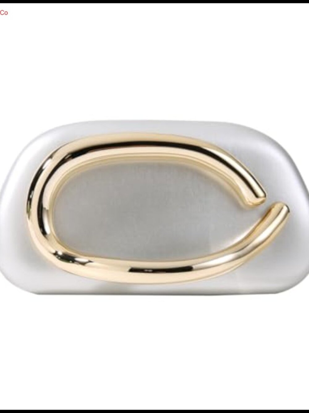 Minimalist Gold-Tone Art Deco Clutch Bag Metallic Accent Evening Handbag Purse